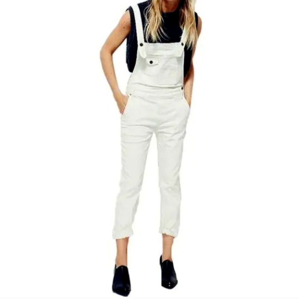 Brand New Free People White Overalls
